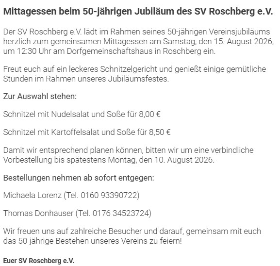 50 Jahre SV Roschberg