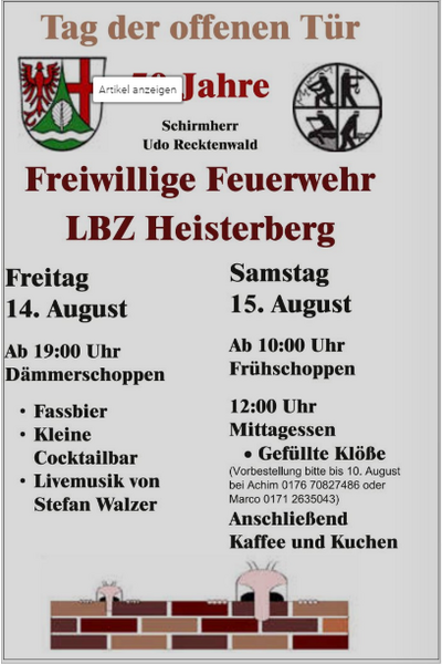 Feuerwehr Heisterberg tag der offenen T&uuml;r