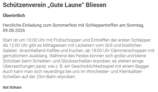 Sch&uuml;tzenverein Bliesen