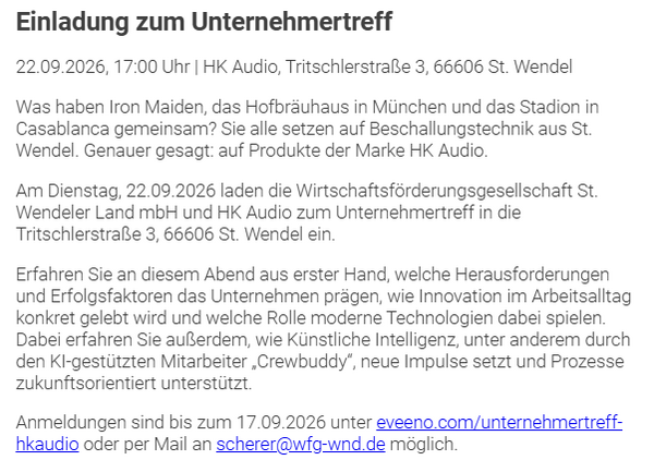 Einladung Unternehmertreff