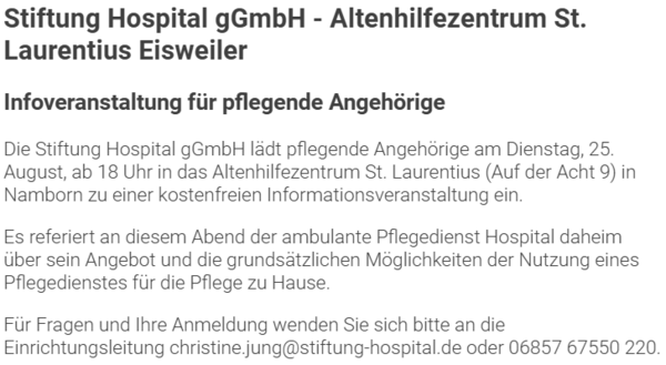Stiftung Hospital_Infoveranstaltung